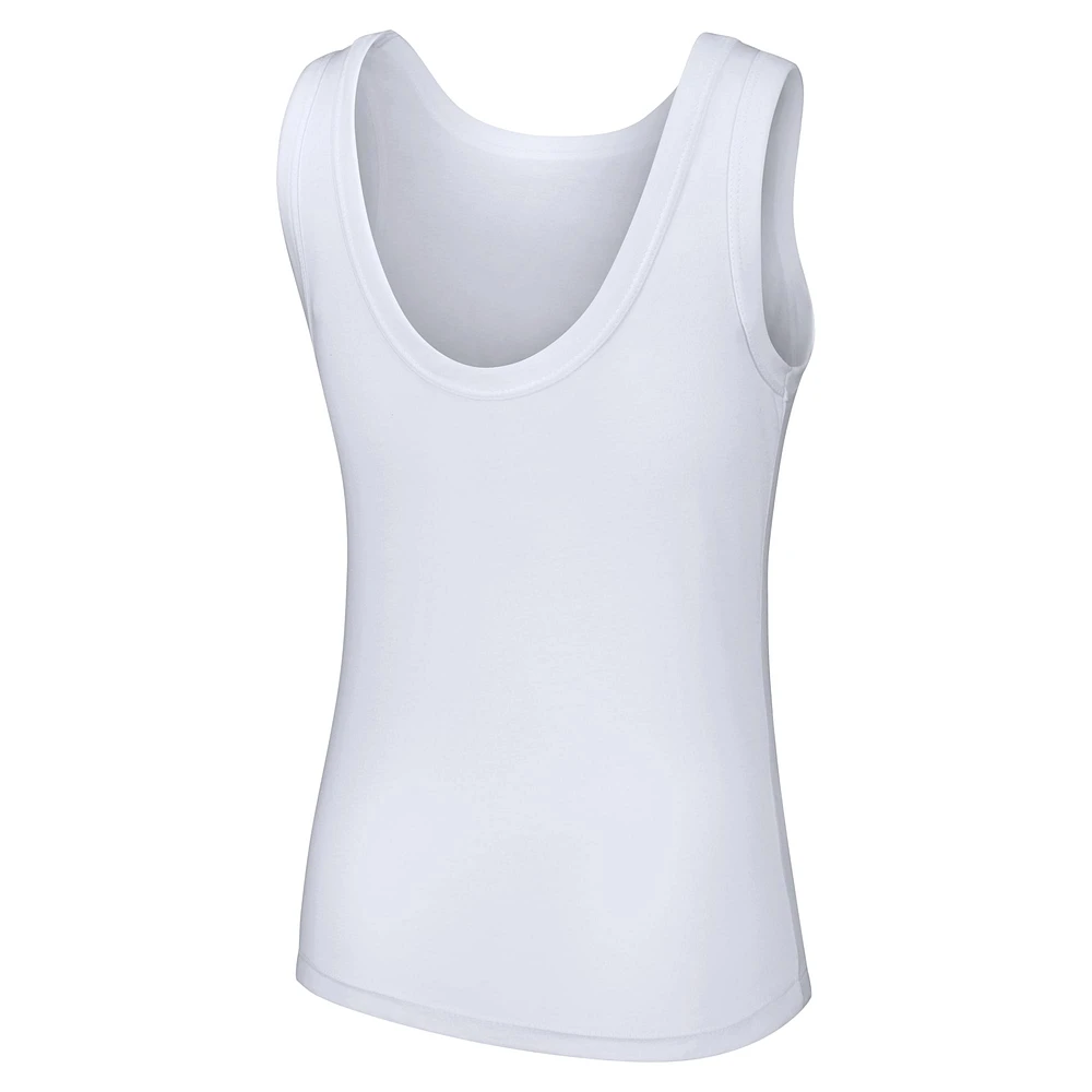 Women's Lusso Style  White Los Angeles Dodgers Lindy Tank Top