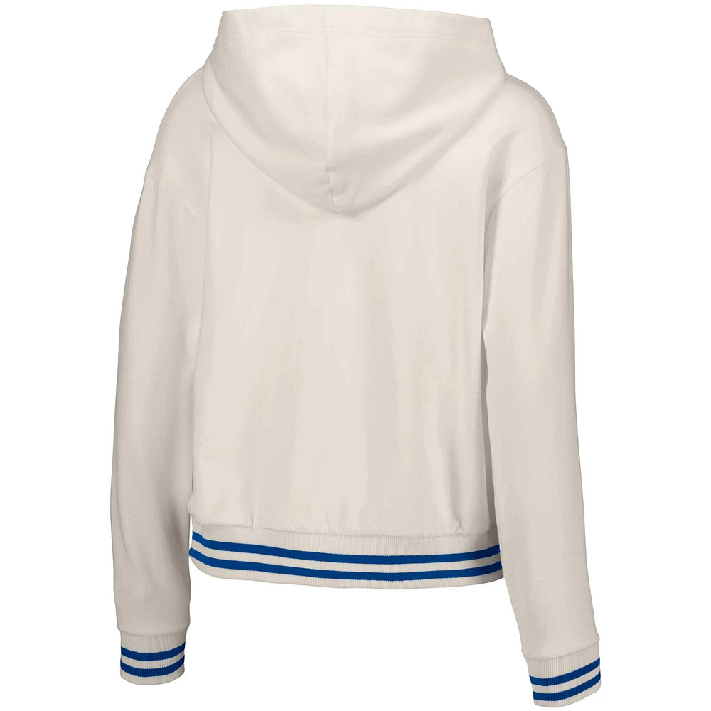 Women's Lusso  White Los Angeles Dodgers Magnolia Tri-Blend Quarter-Zip Hoodie