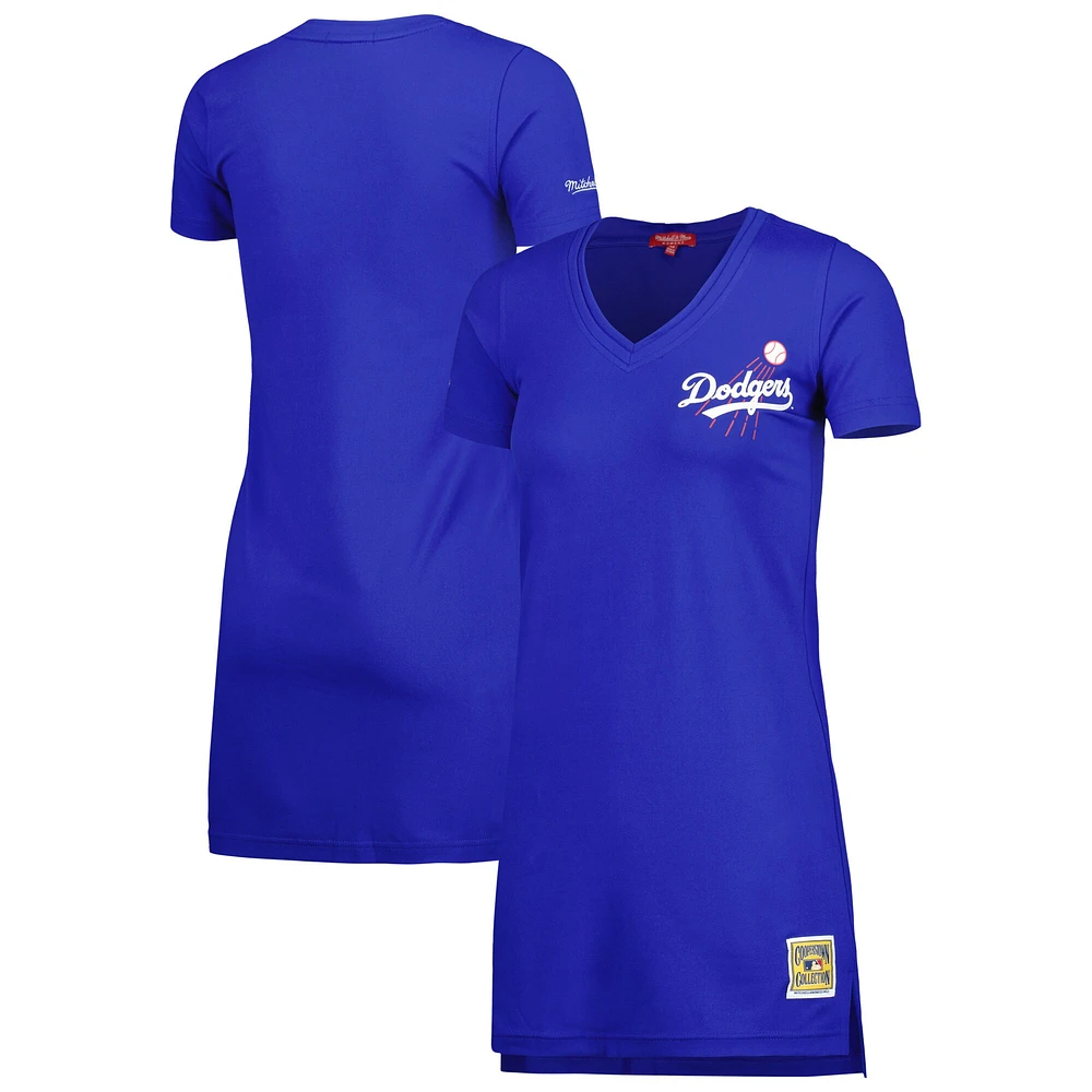 Robe à encolure en V de la collection Cooperstown des Los Angeles Dodgers Royal Mitchell & Ness pour femme