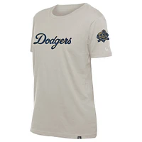 T-shirt New Era crème pour femme, collection or 2025 des Los Angeles Dodgers