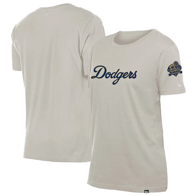T-shirt New Era crème pour femme, collection or 2025 des Los Angeles Dodgers