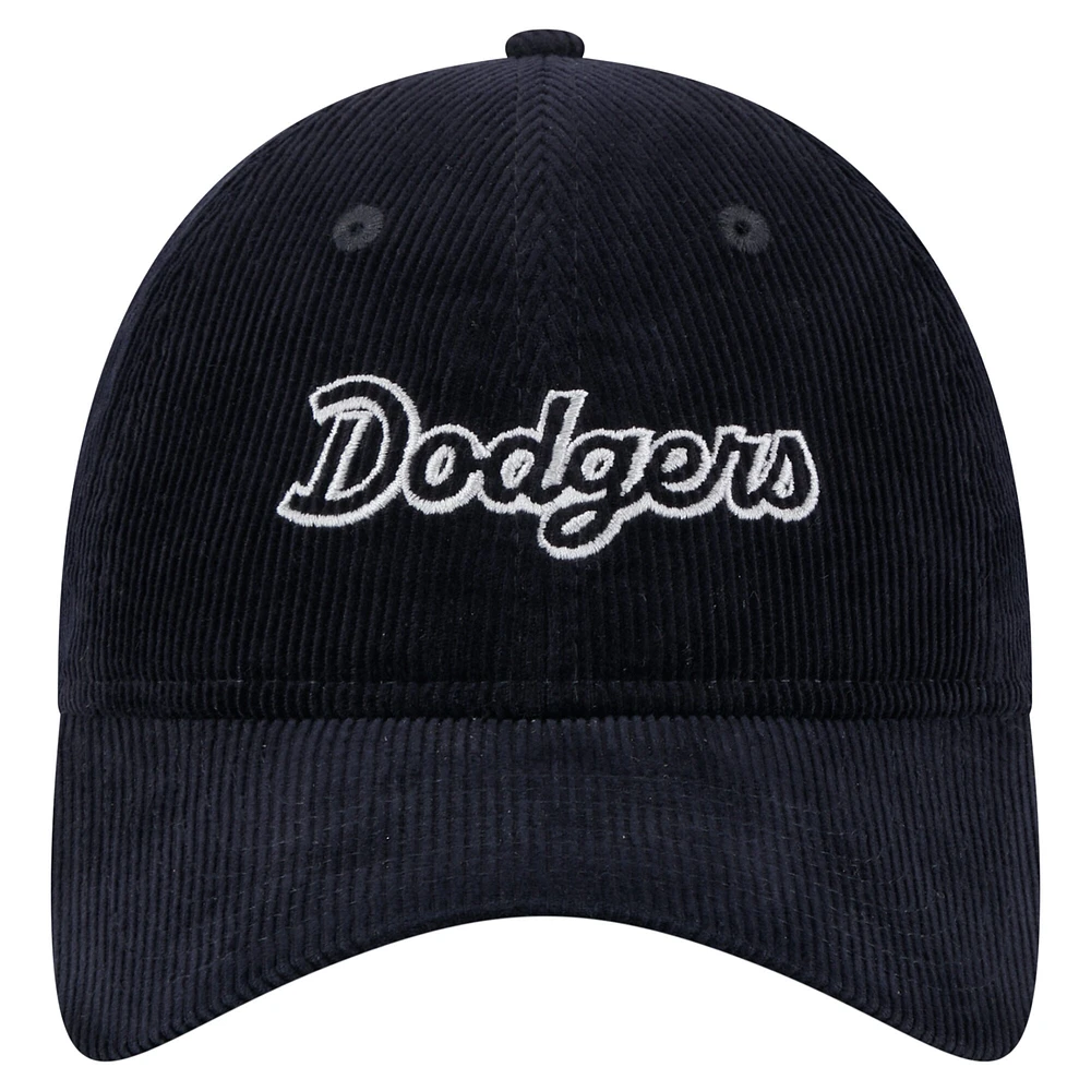 Casquette ajustable en velours côtelé bleu foncé 9TWENTY des Los Angeles Dodgers de New Era pour femme