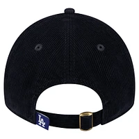 Casquette ajustable en velours côtelé bleu foncé 9TWENTY des Los Angeles Dodgers de New Era pour femme
