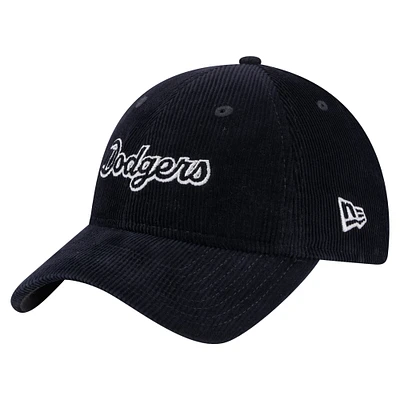 Casquette ajustable en velours côtelé bleu foncé 9TWENTY des Los Angeles Dodgers de New Era pour femme