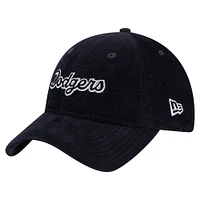 Casquette ajustable en velours côtelé bleu foncé 9TWENTY des Los Angeles Dodgers de New Era pour femme