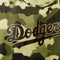 Women's New Era Green Los Angeles Dodgers 2022 MLB Armed Forces Day Camo Racerback Tank Top