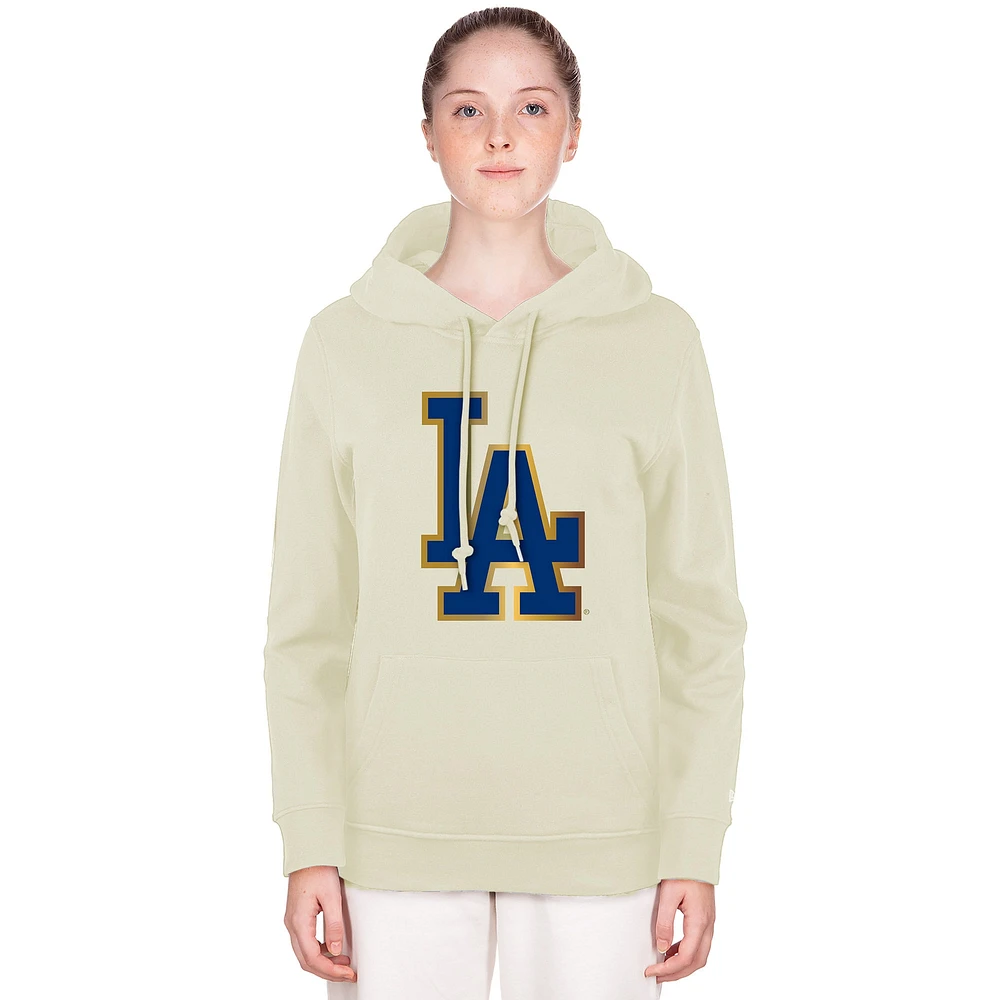 Sweat à capuche New Era Oatmeal Los Angeles Dodgers 2025 Gold Collection pour femme