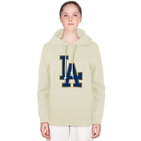 Sweat à capuche New Era Oatmeal Los Angeles Dodgers 2025 Gold Collection pour femme