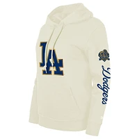 Sweat à capuche New Era Oatmeal Los Angeles Dodgers 2025 Gold Collection pour femme