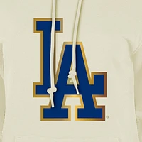 Sweat à capuche New Era Oatmeal Los Angeles Dodgers 2025 Gold Collection pour femme