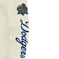 Sweat à capuche New Era Oatmeal Los Angeles Dodgers 2025 Gold Collection pour femme