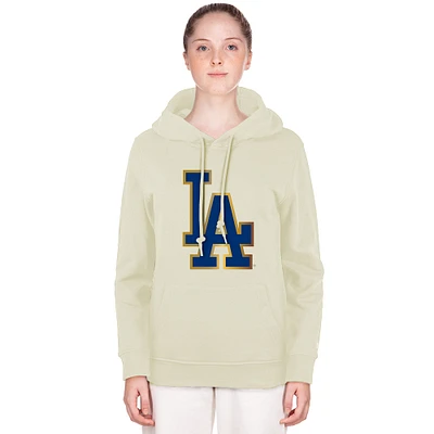Sweat à capuche New Era Oatmeal Los Angeles Dodgers 2025 Gold Collection pour femme
