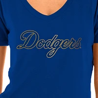T-shirt col V New Era Royal Los Angeles Dodgers 2025 Gold Collection pour femme