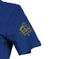 T-shirt col V New Era Royal Los Angeles Dodgers 2025 Gold Collection pour femme