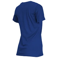 T-shirt col V New Era Royal Los Angeles Dodgers 2025 Gold Collection pour femme