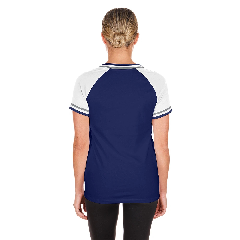 Women's New Era Royal Los Angeles Dodgers Gameday Raglan V-Neck T-Shirt