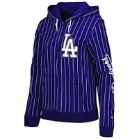 Women's New Era Royal Los Angeles Dodgers Pinstripe Tri-Blend Full-Zip Jacket