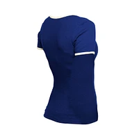 Women's New Era Royal Los Angeles Dodgers Throwback Lace Up T-Shirt