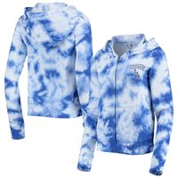 Women's New Era Royal Los Angeles Dodgers Tie-Dye Fleece Full-Zip Hoodie