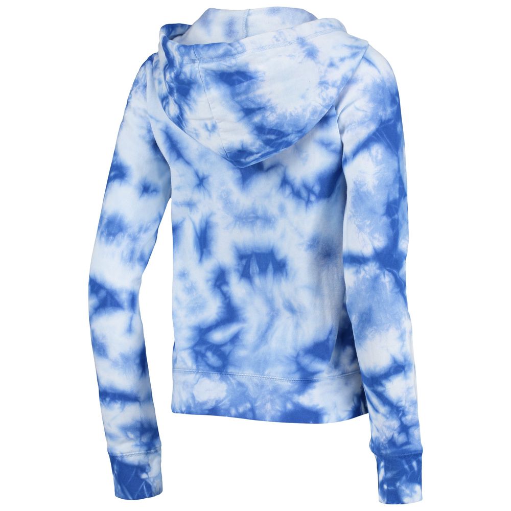 Women's New Era Royal Los Angeles Dodgers Tie-Dye Fleece Full-Zip Hoodie