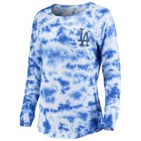 Women's New Era Royal Los Angeles Dodgers Tie-Dye Long Sleeve T-Shirt