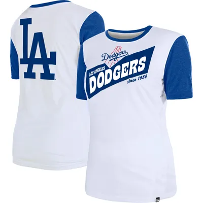 Men's Los Angeles Dodgers New Era White Team Split T-Shirt