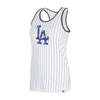 Women's New Era White Los Angeles Dodgers Gameday Pinstripe Tank Top