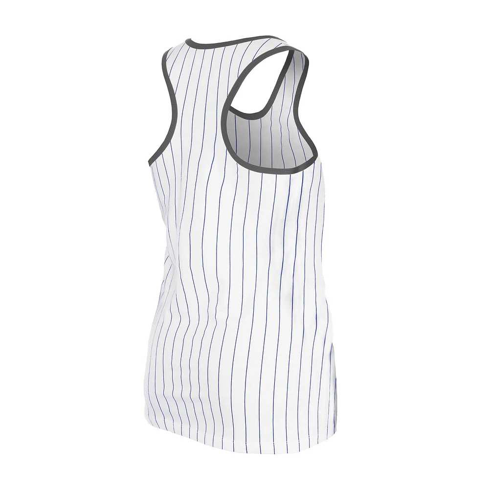 Women's New Era White Los Angeles Dodgers Gameday Pinstripe Tank Top