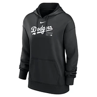 Sweat à capuche Nike Los Angeles Dodgers Authentic Collection Performance pour femme, noir