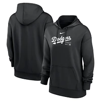 Sweat à capuche Nike Los Angeles Dodgers Authentic Collection Performance pour femme, noir