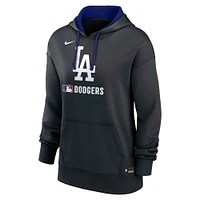 Sweat à capuche Nike Performance Authentic Collection Los Angeles Dodgers noir pour femme