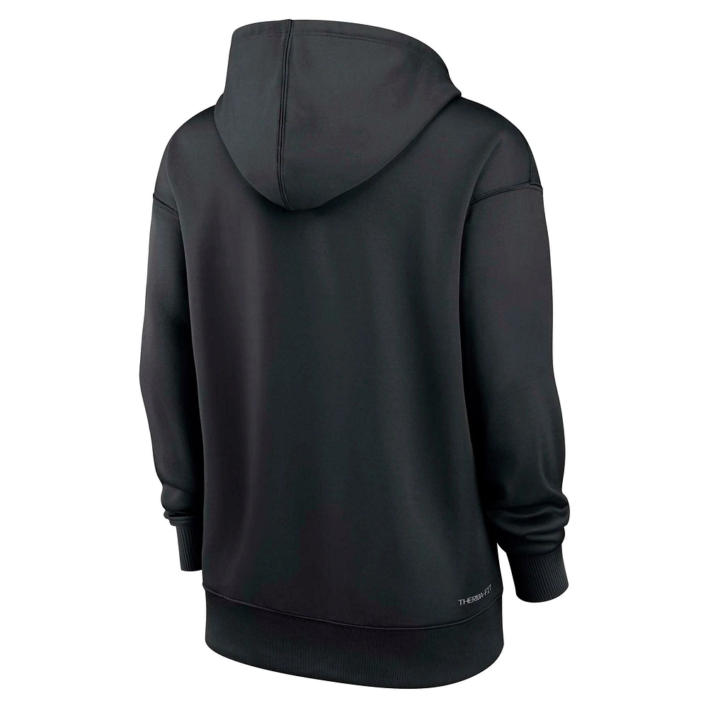 Sweat à capuche Nike Performance Authentic Collection Los Angeles Dodgers noir pour femme