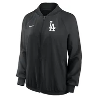 Women's Nike Black Los Angeles Dodgers Authentic Collection Team Raglan Performance Full-Zip Jacket