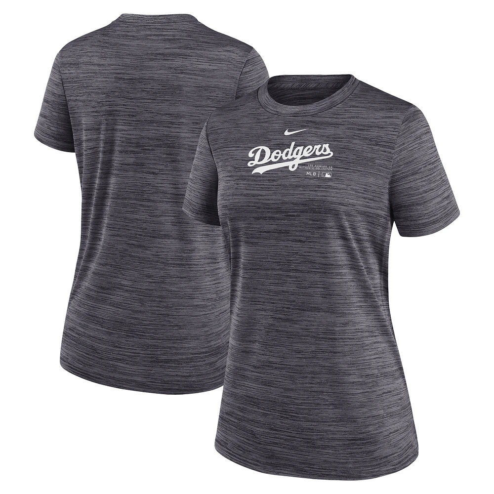 Women's Nike Black Los Angeles Dodgers Authentic Collection Velocity Performance T-Shirt