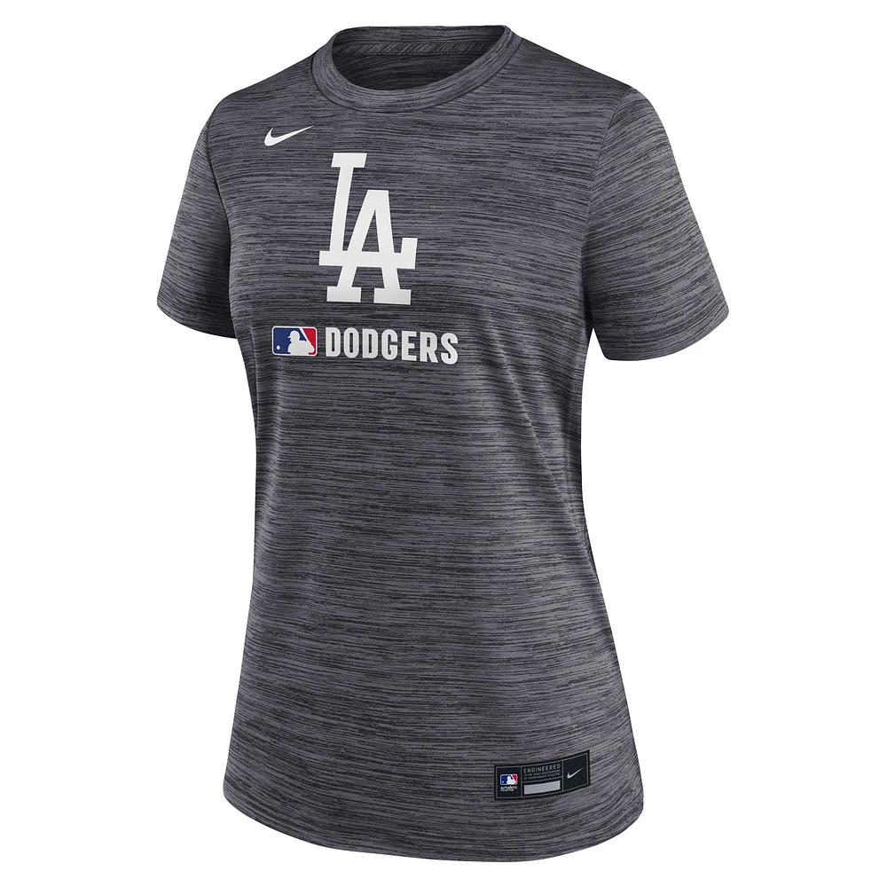 Women's Nike  Black Los Angeles Dodgers Authentic Collection Velocity Performance T-Shirt