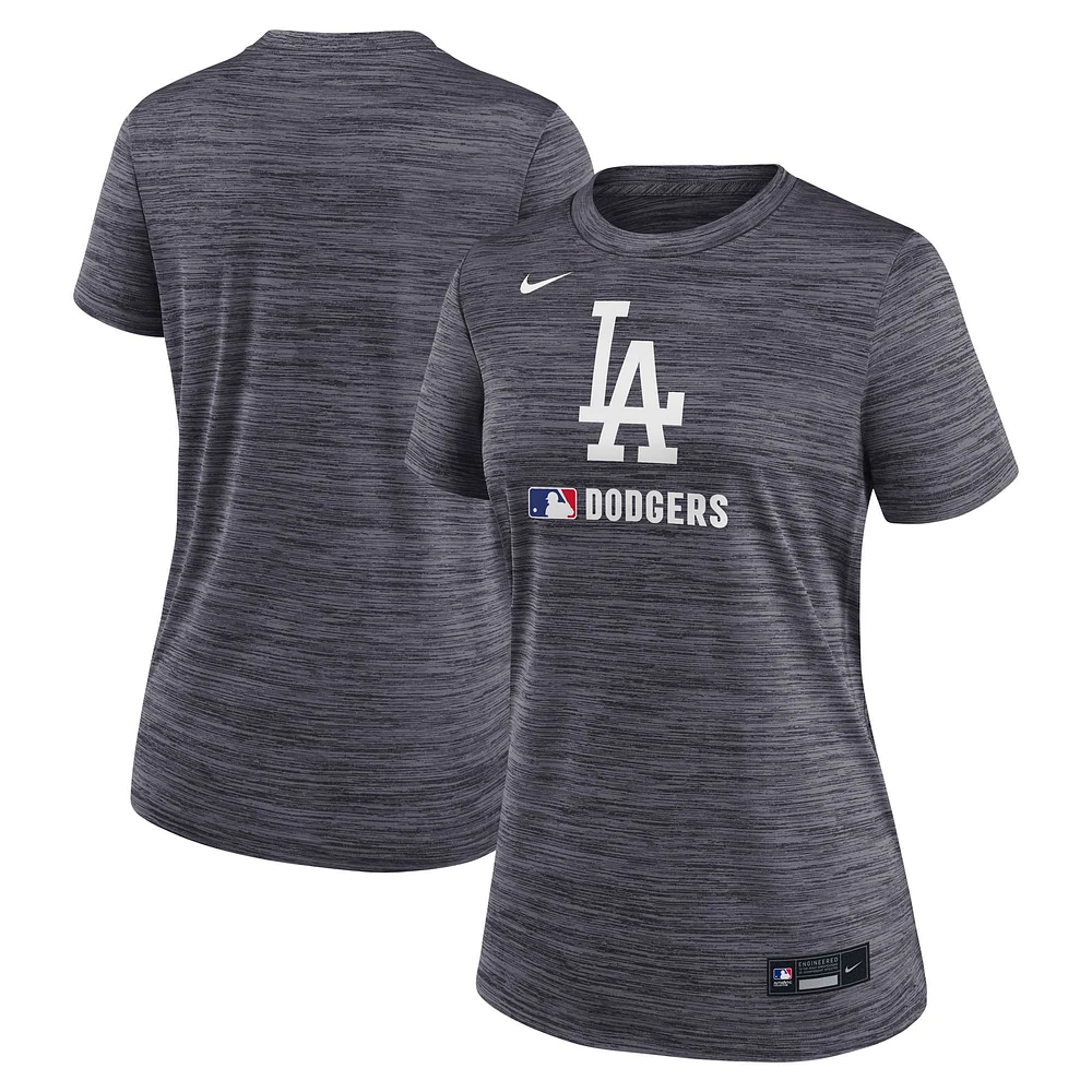 Women's Nike  Black Los Angeles Dodgers Authentic Collection Velocity Performance T-Shirt