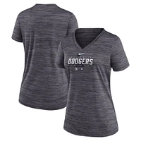 T-shirt Nike Los Angeles Dodgers Authentic Collection Velocity Practice Performance pour femme, noir