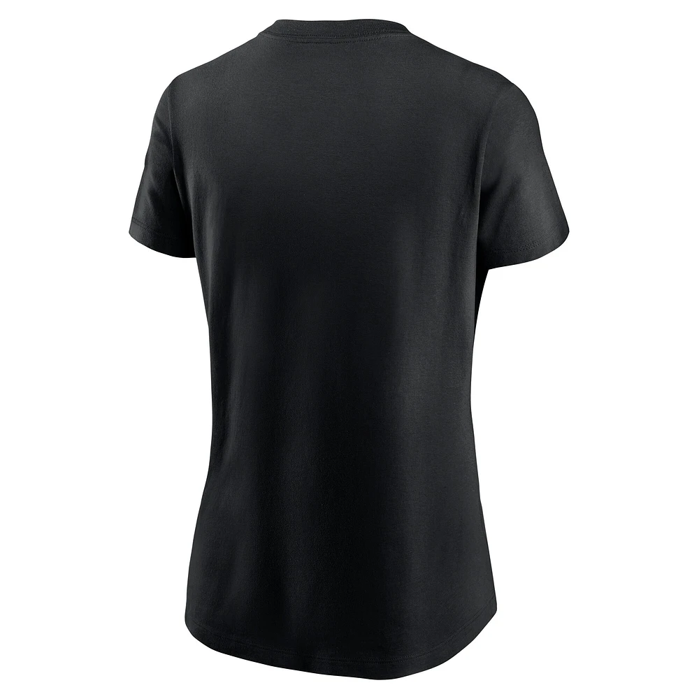 Women's Nike  Black Los Angeles Dodgers Fuse Wordmark T-Shirt