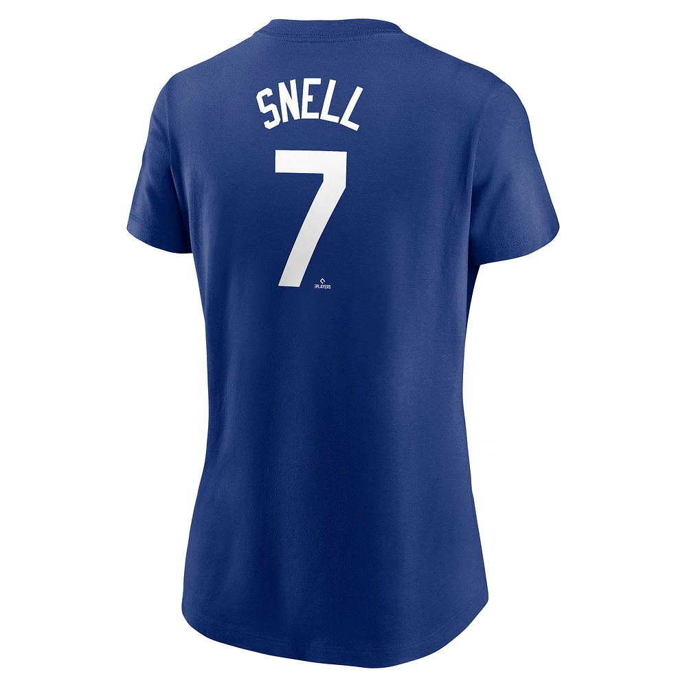 Women's Nike Blake Snell Blue Los Angeles Dodgers Fuse Name & Number T-Shirt