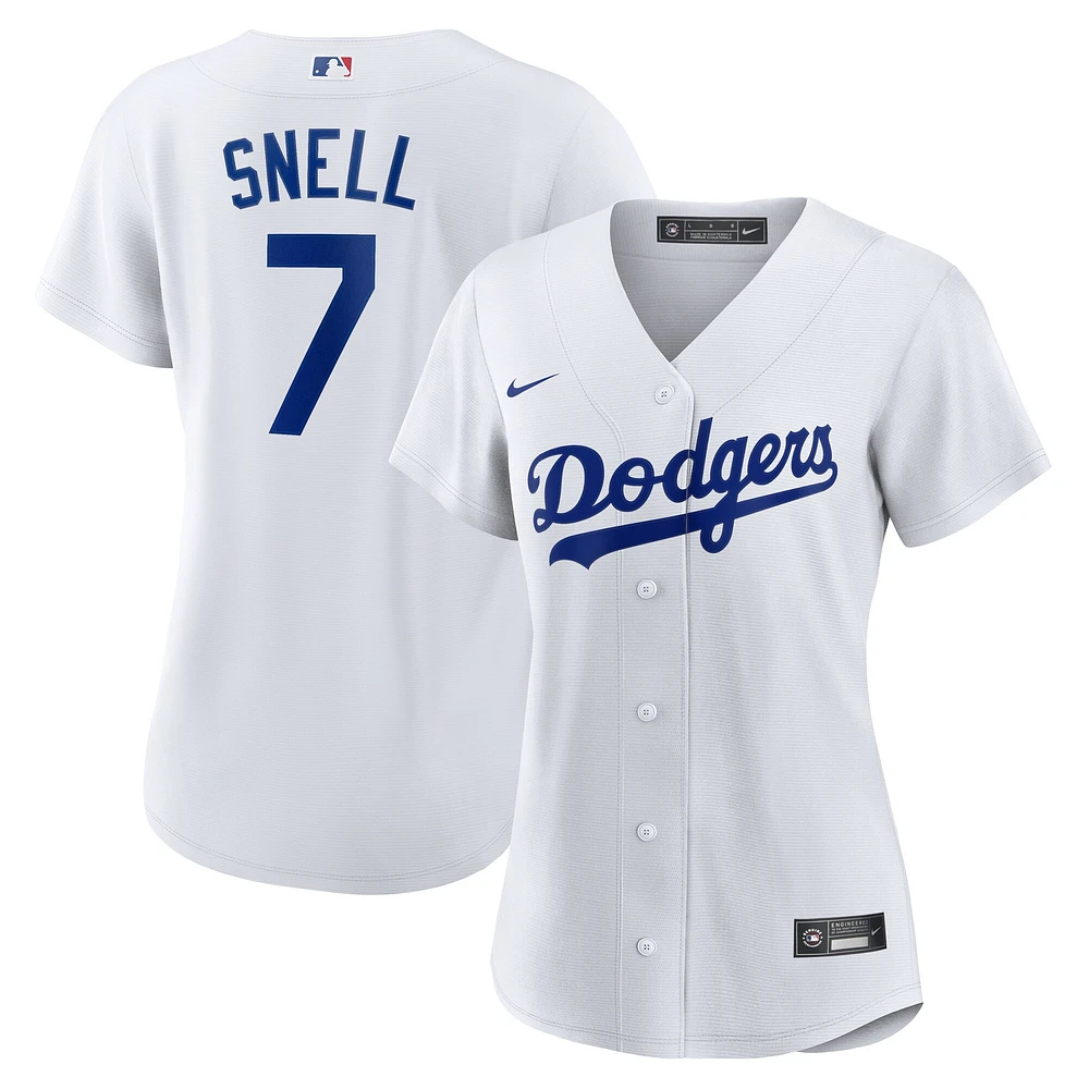 Maillot de joueur réplique à domicile des Dodgers Los Angeles pour femme Nike Blake Snell blanc