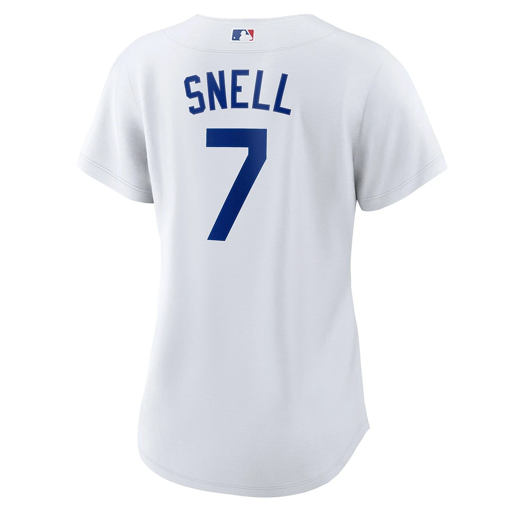 Maillot de joueur réplique à domicile des Dodgers Los Angeles pour femme Nike Blake Snell blanc