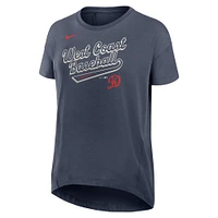 Women's Nike Charcoal Los Angeles Dodgers 2025 City Connect Flowy Fashion Tri-Blend Performance T-Shirt