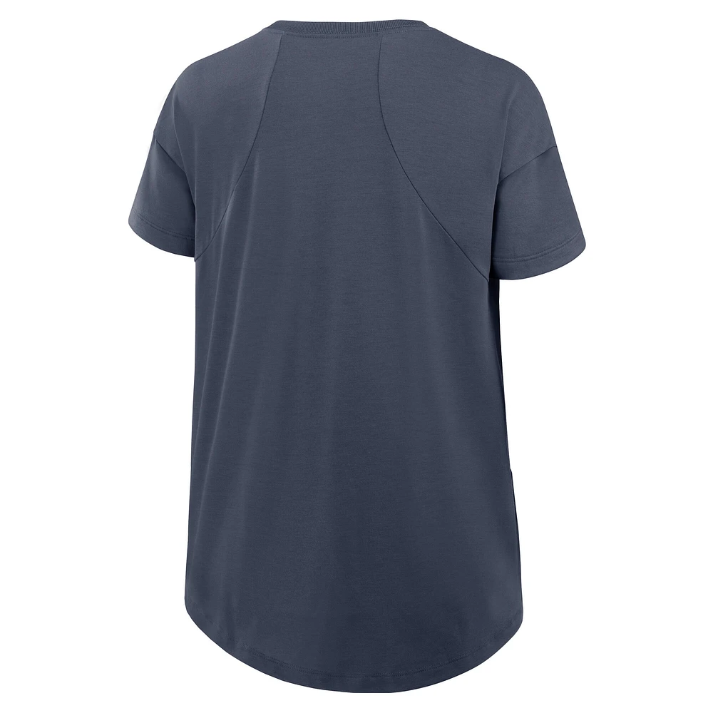 Women's Nike Charcoal Los Angeles Dodgers 2025 City Connect Flowy Fashion Tri-Blend Performance T-Shirt