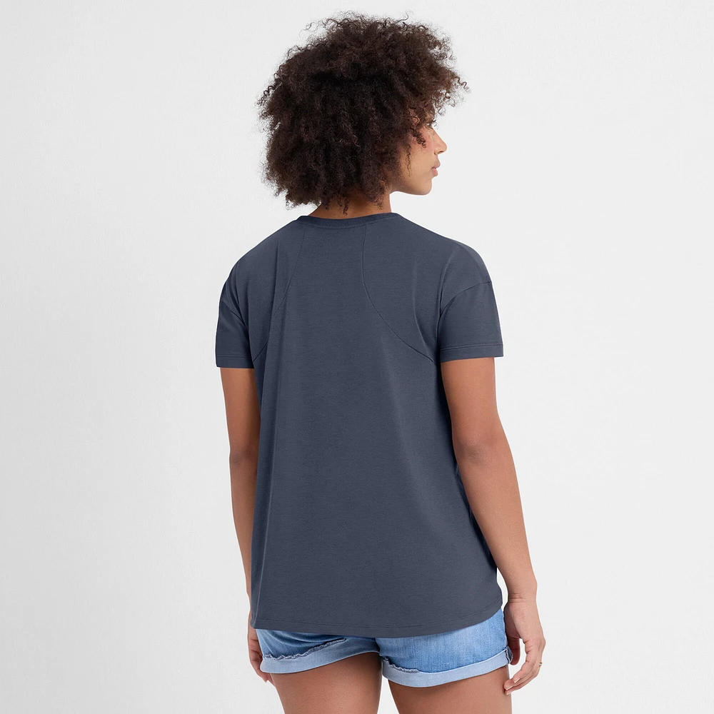 Women's Nike Charcoal Los Angeles Dodgers 2025 City Connect Flowy Fashion Tri-Blend Performance T-Shirt