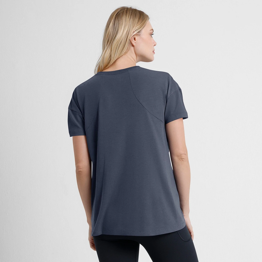 Women's Nike Charcoal Los Angeles Dodgers 2025 City Connect Flowy Fashion Tri-Blend Performance T-Shirt