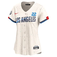 Maillot de joueur Nike Clayton Kershaw crème Los Angeles Dodgers 2024 City Connect Limited pour femme