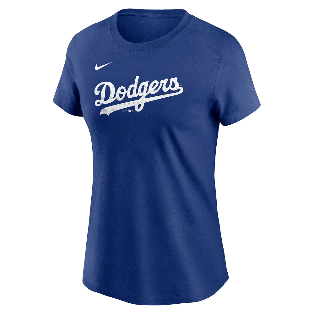 Women's Nike Clayton Kershaw Royal Los Angeles Dodgers  Fuse Name & Number T-Shirt