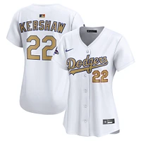 Women's Nike Clayton Kershaw White Los Angeles Dodgers 2025 Gold Collection Limited Jersey