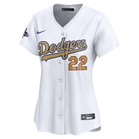 Women's Nike Clayton Kershaw White Los Angeles Dodgers 2025 Gold Collection Limited Jersey