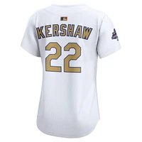 Women's Nike Clayton Kershaw White Los Angeles Dodgers 2025 Gold Collection Limited Jersey